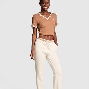 PINK off-white split hem new with tags Ivy fleece pants